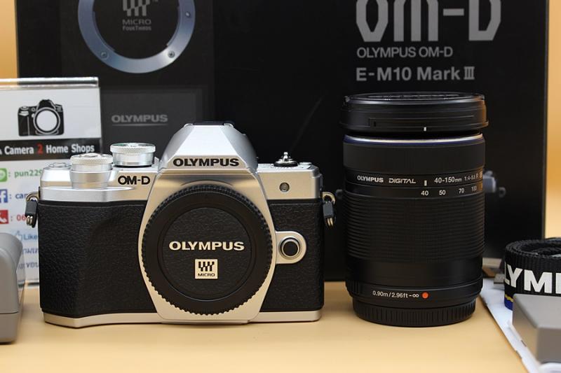 ขาย Olympus OMD EM10 Mark III + Lens 40-150mm เครื่องมีประกันร้านถึง 10-10-62  สภาพสวย ใช้งานน้อย ชัตเตอร์ 4964 รูป เมนูไทย อุปกรณ์ครบกล่อง  อุปกรณ์และรายล